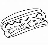 Hot Dog Coloring Food Coloringcrew sketch template