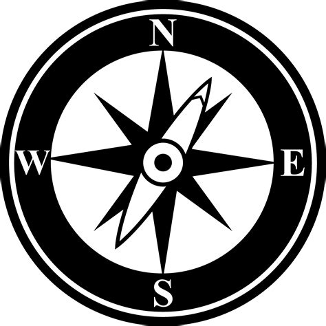 black compass silhouette  clip art