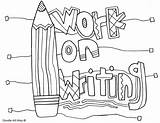 Writing Coloring Pages Work Doodles Printables Classroom sketch template