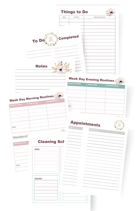 printable planner pages  mylifesmanual