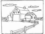 Farm Coloring Pages Scene Kids Dibujos Barn Sheets Farms Drawing Book Horse Animals sketch template