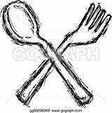 Fork Spoon Clipart Pages Coloring Getcolorings Drawn sketch template