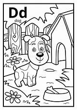 Hond Boek Alfabet Kleurend Kleurloos Brief Children Colorless Illustratie sketch template