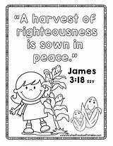 Bible Fall Harvest Printables Verse Sunday School Kids Thanksgiving Coloring Leaves Preschool Leaf Pages Christian Peace Printable Church Christianpreschoolprintables Activities sketch template