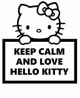 Calm Keep Kitty Hello Coloring Quotes Print sketch template