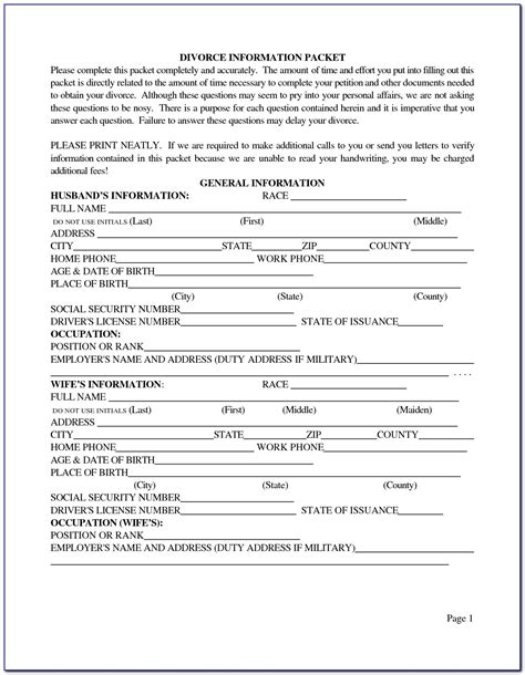 printable  alabama divorce papers instructions  alabama