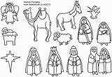 Coloring Nativity Pages Printable Clipart Scene Christmas Print Sheet Library sketch template