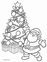 Coloring Christmas Tree Pages Kids Printable Santa Print Animal Choose Board Snowman Cat sketch template