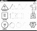 Shapes Geometric Basic Coloring Draw Stock Depositphotos sketch template