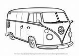 Van Volkswagen Draw Drawing Step sketch template