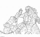 Godzilla Kong Coloring sketch template