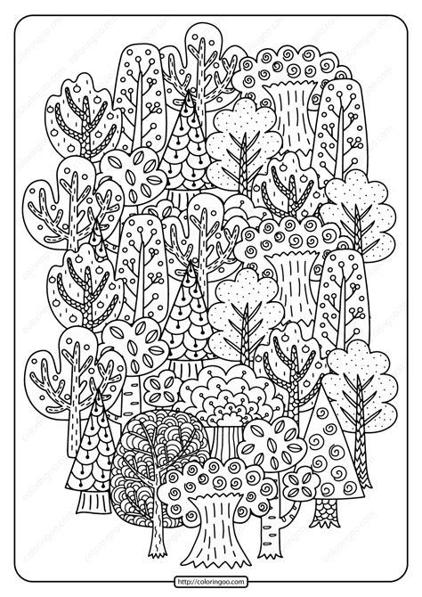 printable fall trees  coloring page