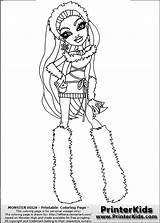 Monster High Coloring Abbey Bominable Colouring Printerkids Printable sketch template