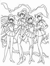 Sailor Moon Coloring Pages Group Scouts Color Crystal Printable Characters Kids Super Cartoon Moon4 Book Manga Birthday Chibi Sheets Getdrawings sketch template