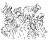 Sailor Moon Coloring Pages Familiar Kids Friend Her Anime Manga Sailors Sheets sketch template