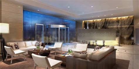 modern reception hall interior  model max vray opendmodel