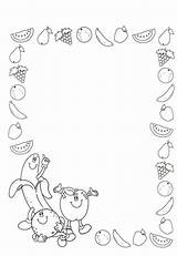 Bordes Moldura Picasa Frutas Coloring Espe Writing Cadres Margenes Alimentação Bordures Resultado Borde Folio Bordas sketch template