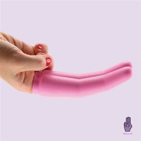 lesbian sex toys two pink finger extender made for lesbian couples