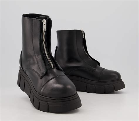 kaltur front zip boots black ankle boots