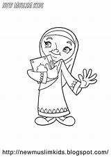 Coloring Muslim Pages Islamic Kids Ramadan Girl Islam Activities Book Quran Hijab Color Cartoon Colouring 2009 Books Learning Library Printable sketch template