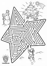 Mazes Kids Christmas Maze Printables Coloring Kid sketch template