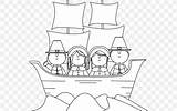 Plymouth Coloring Pilgrims Mayflower Book Thanksgiving Silhouttee Cliparts sketch template