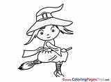 Printable Coloring Halloween Sheets Witch Broom Sheet Title sketch template