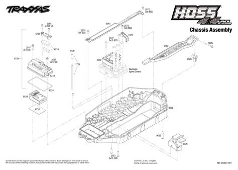 exploded view traxxas hoss  vxl wd tqi rtr chassis astra