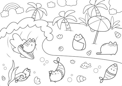 pusheen coloring pages  adults