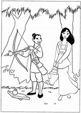 Li Cacha Shang Mulan Captain Coloring Princess Sheet Disney sketch template