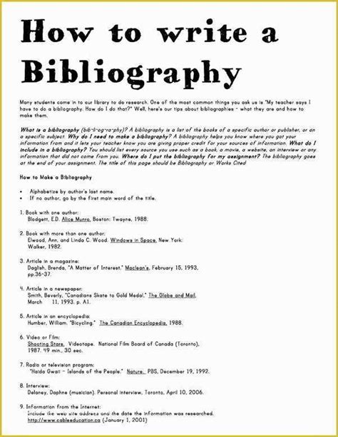 bibliography template    annotated bibliography templates