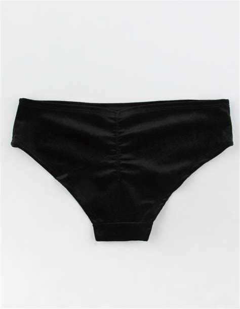 full tilt velvet cinched cheeky panties black tillys