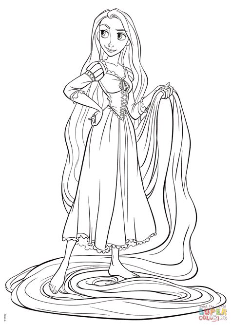 gambar rapunzel tangled coloring page  printable pages click disney