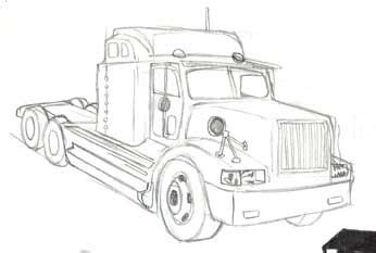 pix  semi trucks drawings semi trucks trucks truck coloring pages