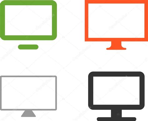 vector computer screen monitor display icon symbol set vector image