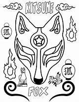 Kitsune Masks Amy Creations sketch template