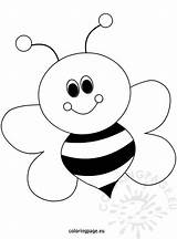 Bee Coloring Pages Cartoon Bees Happy Little Colouring Printable Spring sketch template