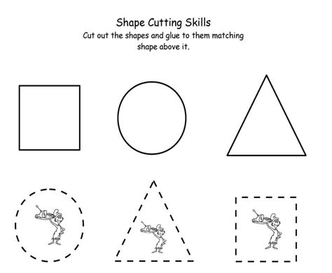 cutting worksheet template activities  preschoolers pinterest