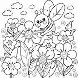 Kwiaty Kolorowanki Pszczółka sketch template