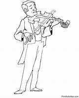 Coloring Violinist Playing His 52kb 860px sketch template