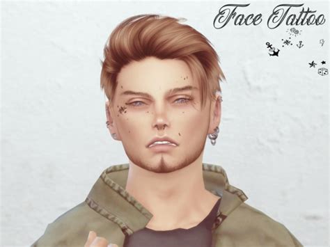 face tattoo  reevaly  tsr sims  updates