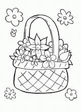 Coloring Basket Pages Perfect Dude Flower Flowers Color Template Library Clipart Book sketch template