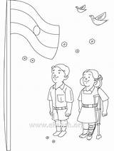 Flag Drawing Independence India Coloring Pages Republic Kids Draw Getdrawings Choose Board sketch template