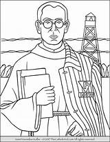Coloring Pages Saint Catholic Kolbe Maximilian Saints Priest Drawing Holocaust Printable Patron Books Kids Ww2 Thecatholickid Sheets Printables Colouring Archives sketch template