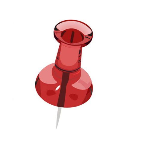 red push pin  white