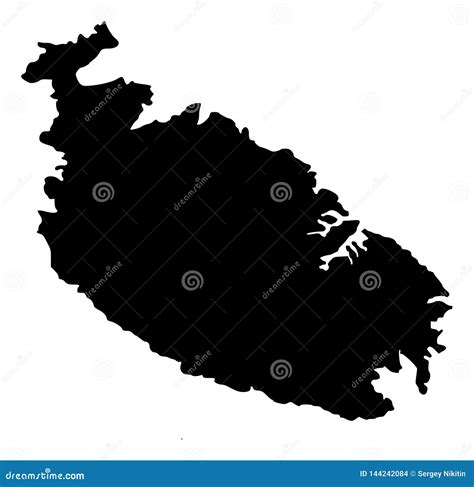 vector vlakke kaart van het eiland van malta met naam vector illustratie illustration