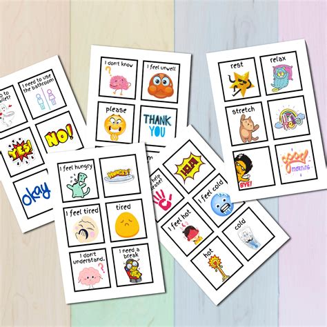 printable communication cards   verbal autism selective