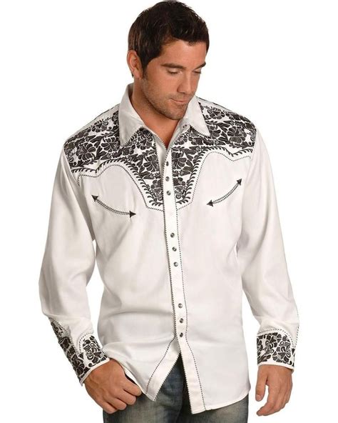 true western design complements  cowboy  floral embroidered scully shirt features