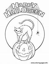 Halloween Coloring Pages Happy Pumpkin Printable Kids Print Cat Color Precious Moments Drawing Cats Games Pearl Necklace Drawings Fall Getcolorings sketch template