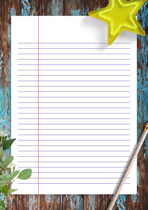 printable lined paper template narrow ruled mm blue